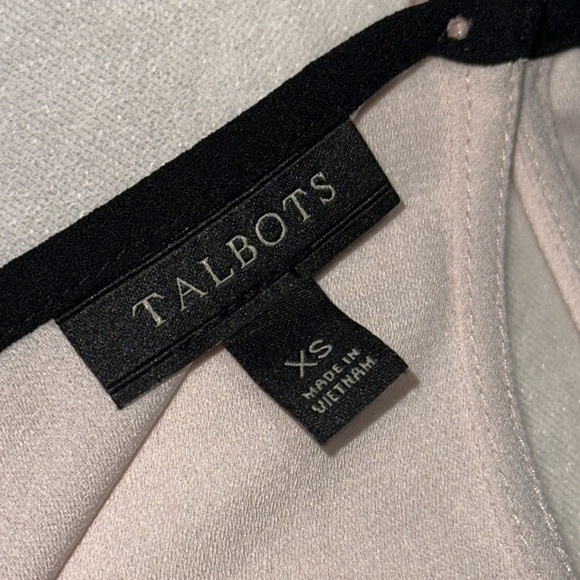 blush pink & black long sleeve Talbots blouse size xs - Picture 4 of 5
